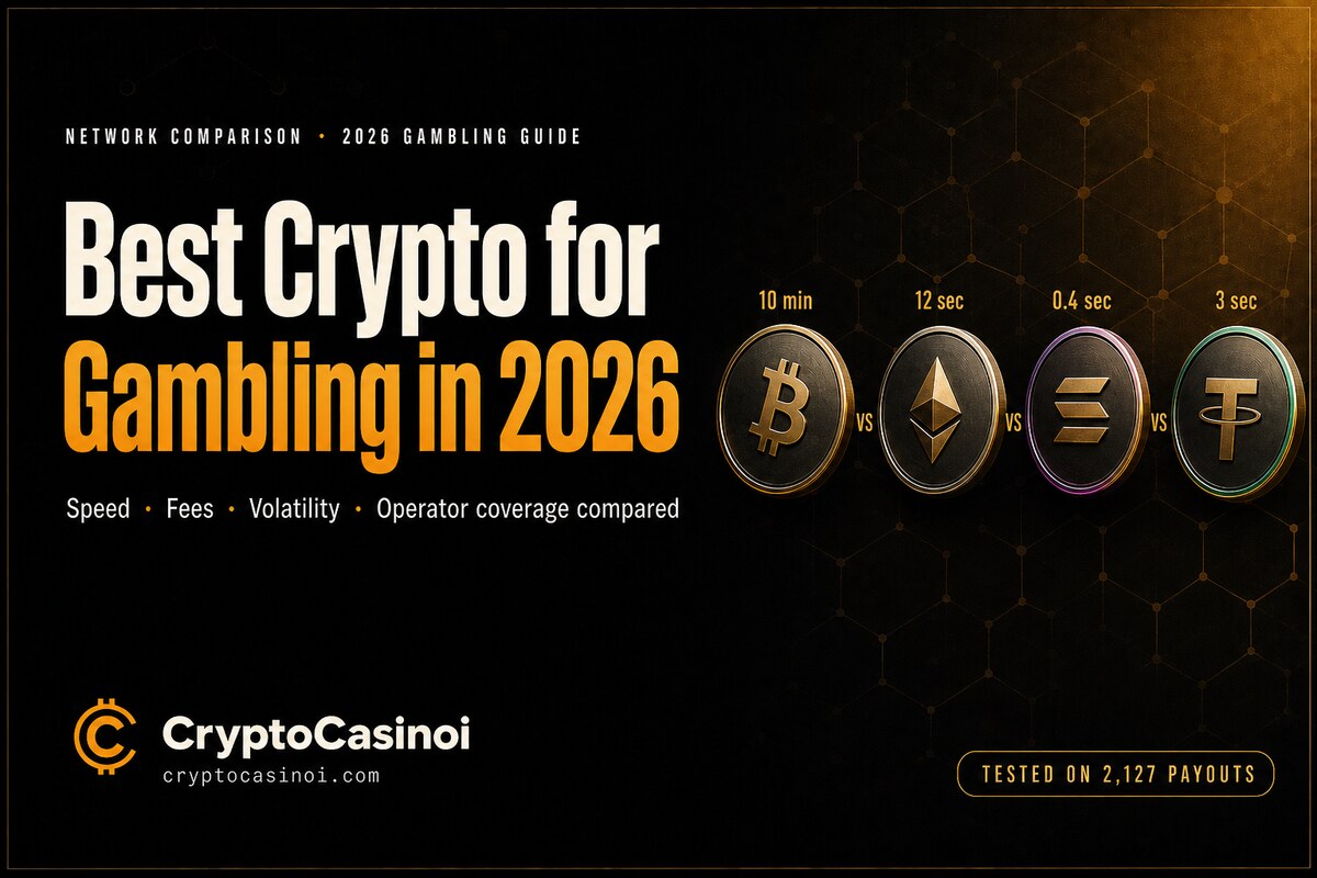 Best cryptocurrency for gambling in 2026 — Bitcoin, Ethereum, Solana, and Tether USDT compared on speed and fees