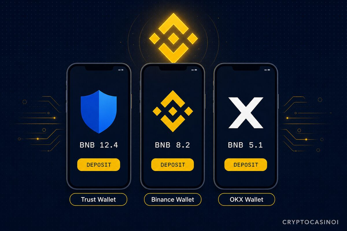 BNB mobile wallet stack. Trust Wallet, SafePal, MetaMask Mobile, Ledger Live with deposit timing benchmarks