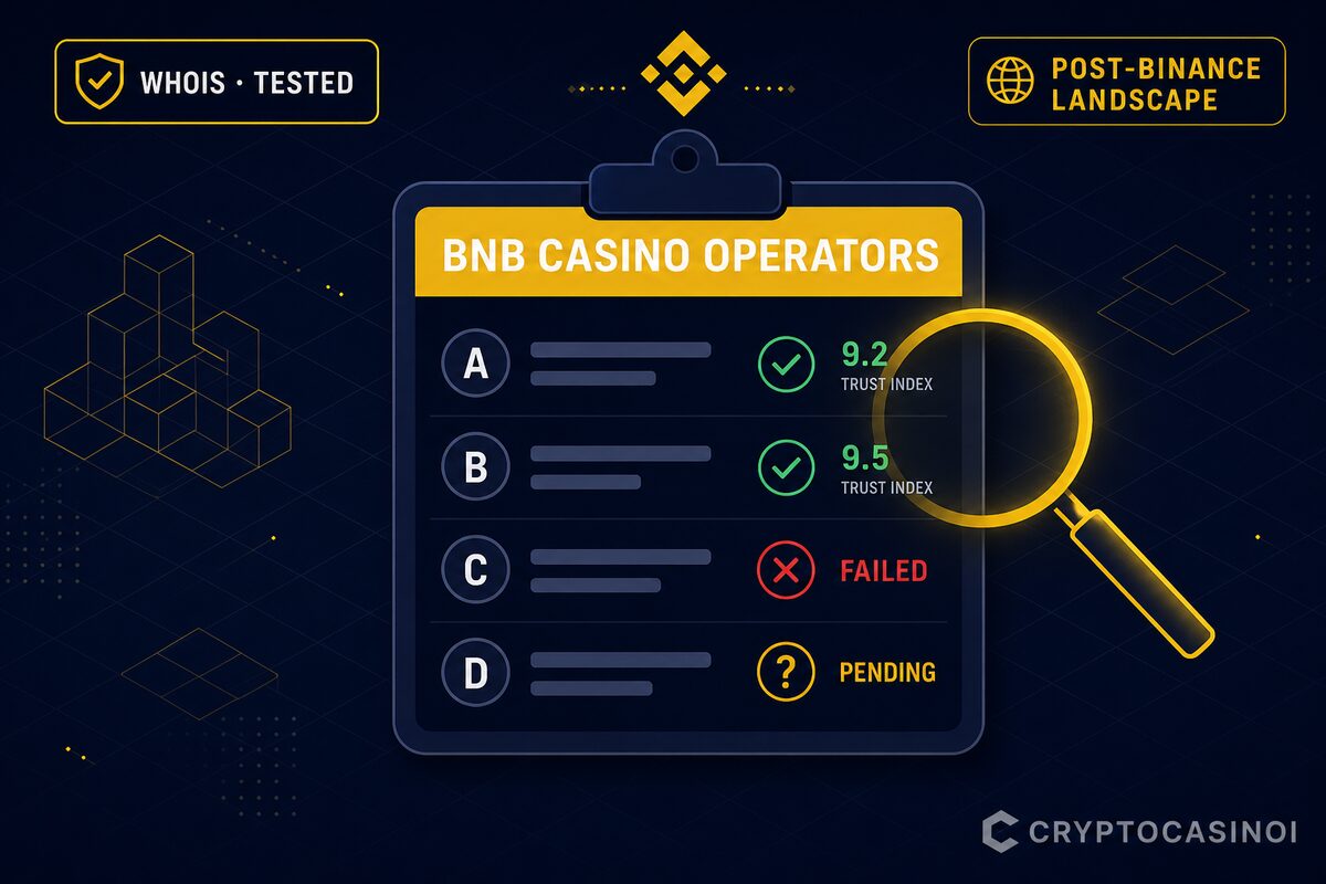 New BNB casino operators 2026. BSC verification audit, PancakeSwap integration, Trust Index threshold notes