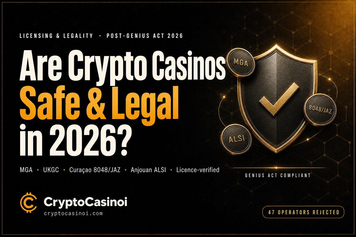 Are crypto casinos safe and legal in 2026 — MGA, UKGC, Curaçao OGL (post-LOK), and Anjouan ALSI licence verification