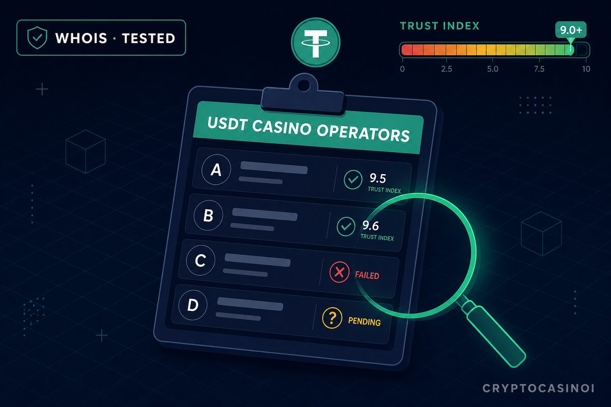 New USDT casino operators 2026 — Trust Index audit clipboard with stablecoin-first launch tracking